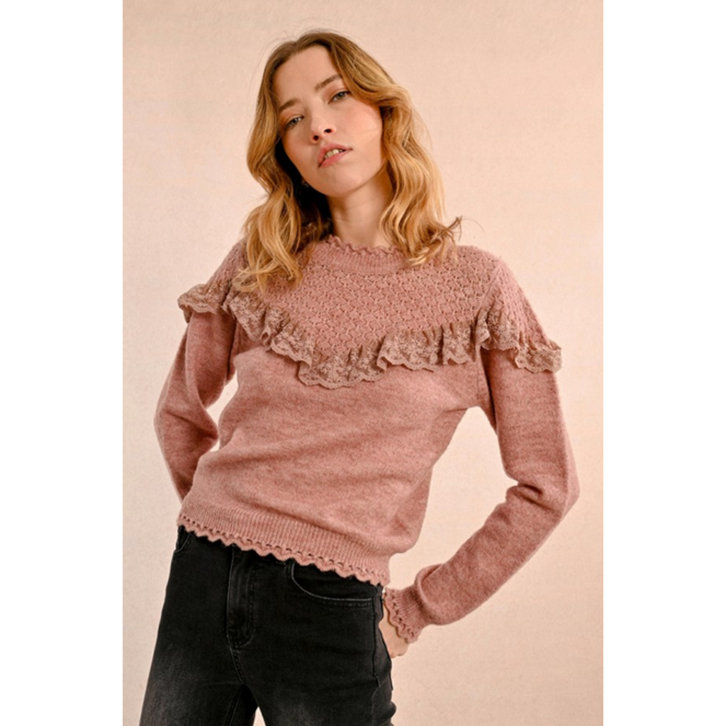 MOLLY BRACKEN MOLLY BRACKEN LA1596CN SWEATER PINK VINTAGE