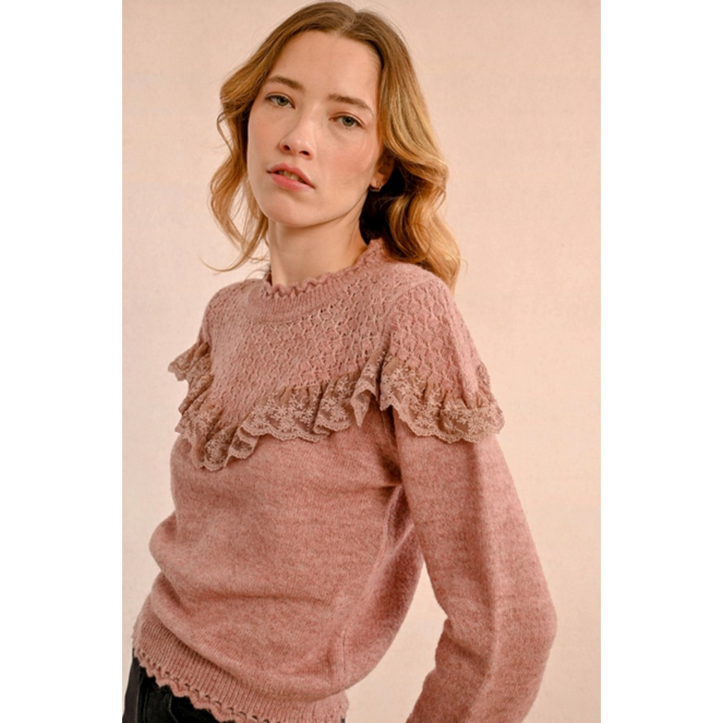 MOLLY BRACKEN MOLLY BRACKEN LA1596CN SWEATER PINK VINTAGE