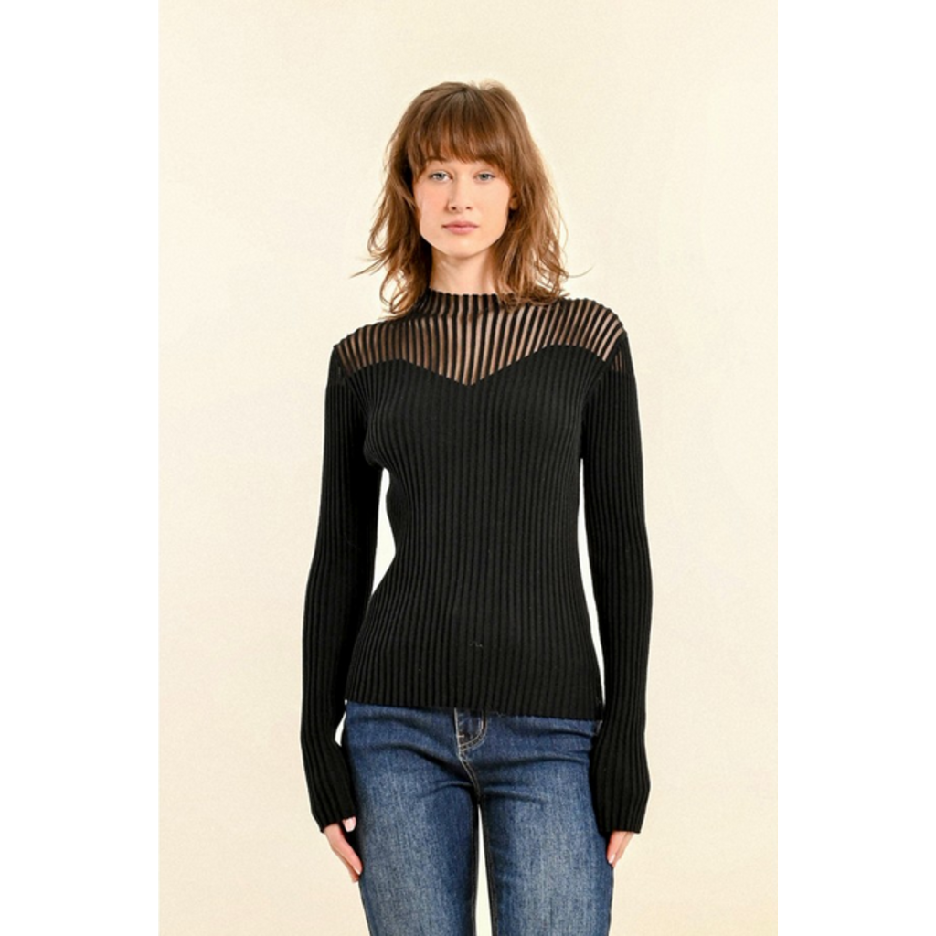 MOLLY BRACKEN MOLLY BRACKEN LA1618CN SWEATER BLACK