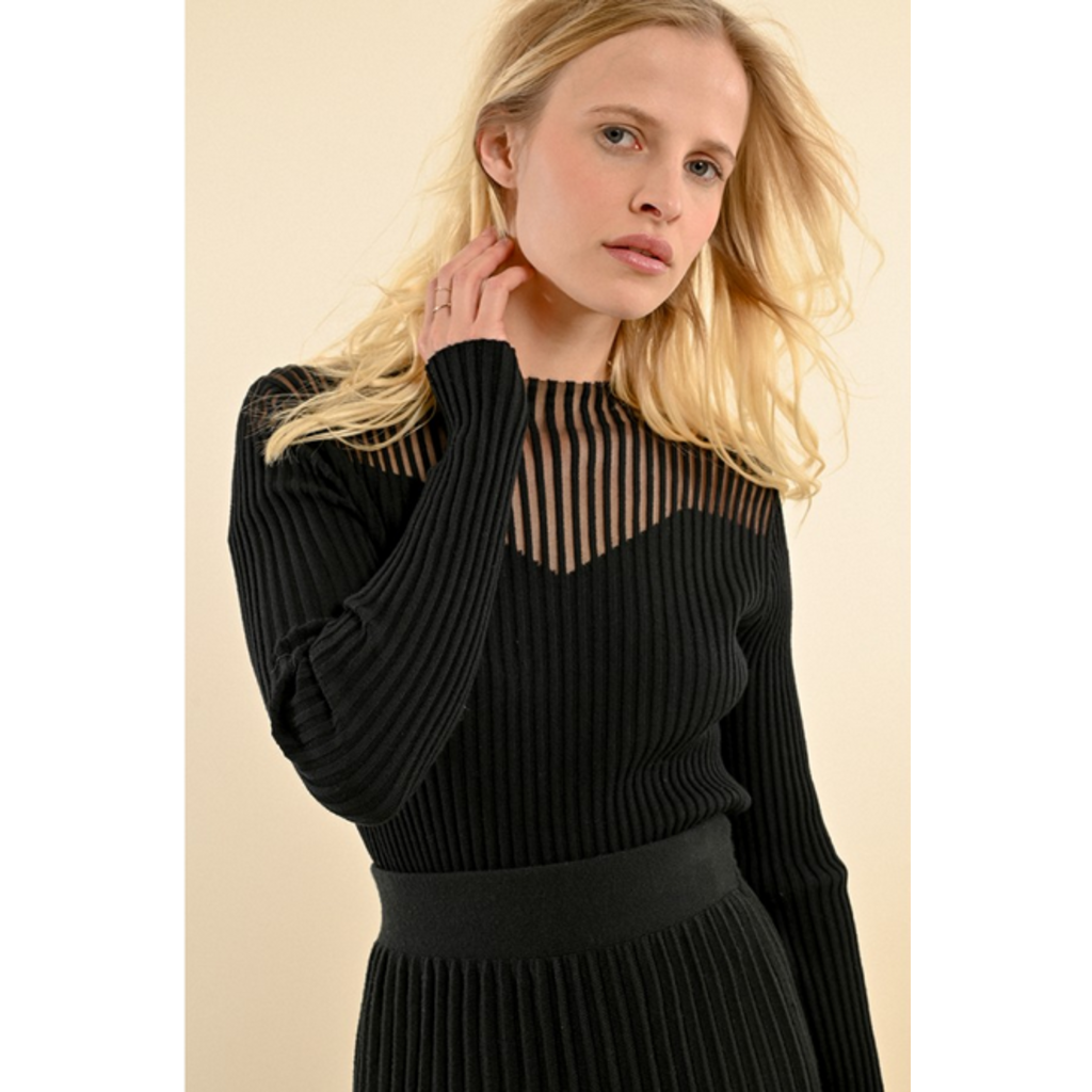 MOLLY BRACKEN MOLLY BRACKEN LA1618CN SWEATER BLACK