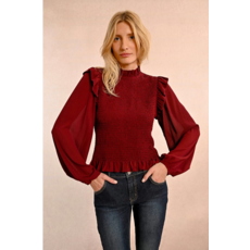 MOLLY BRACKEN MOLLY BRACKEN T1861BCN TOP DARK RED