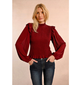 MOLLY BRACKEN MOLLY BRACKEN T1861BCN TOP DARK RED