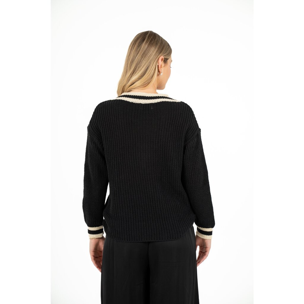 M MADE IN ITALY M MADE IN ITALY 33/20521V SWEATER BLACK COLOR BLOCKED