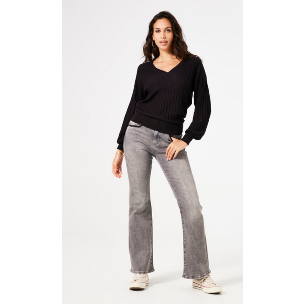 GARCIA GARCIA PULLOVER LEGER COL V NOIR