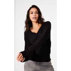 GARCIA GARCIA PULLOVER LEGER COL V NOIR