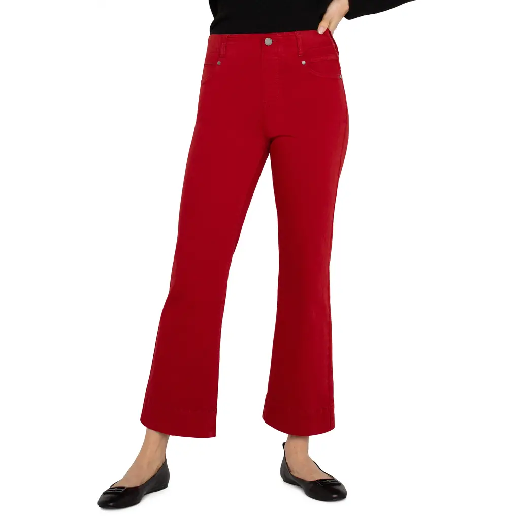 LIVERPOOL LIVERPOOL JEANS GIA CROP FLARE W/WIDE HEM CARNELIAN