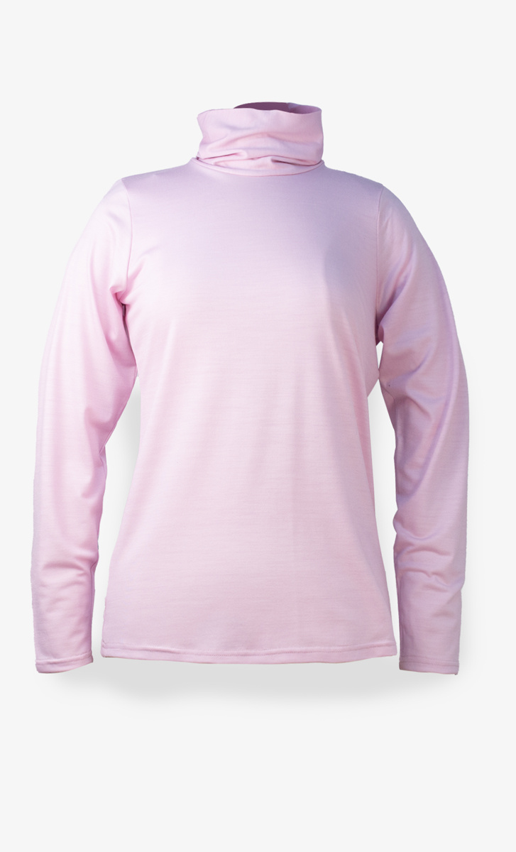 BONNETIER COL ROULE MERINO ROSE