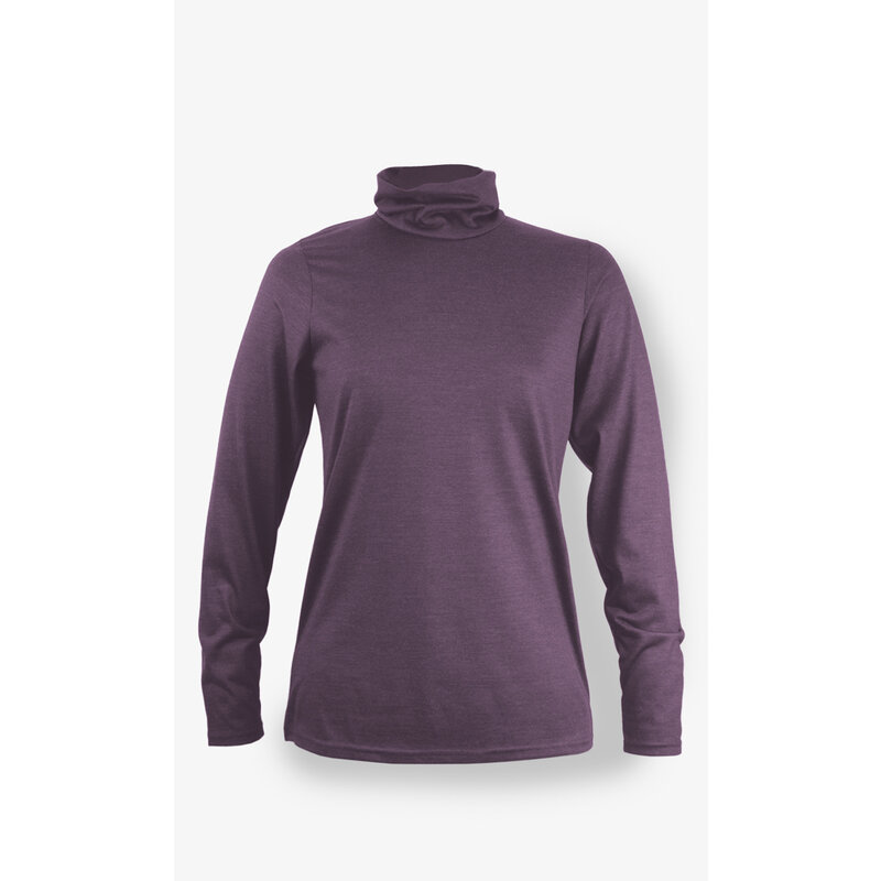BONNETIER BONNETIER COL ROULE MERINO AUBERGINE