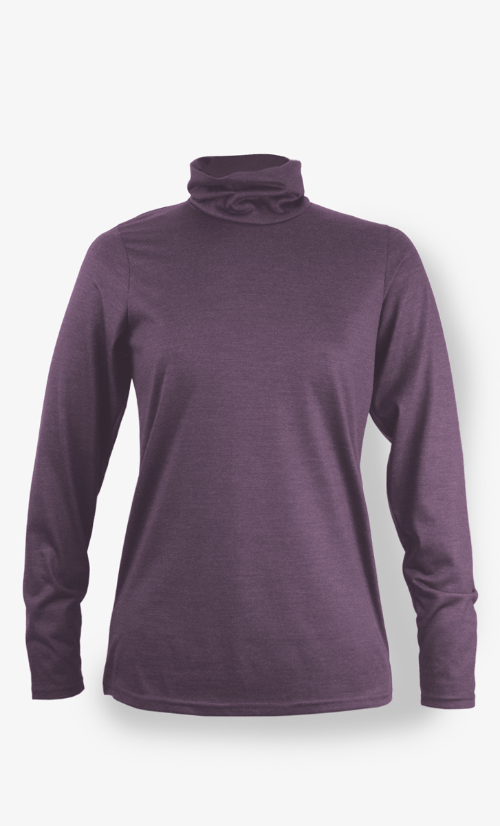 BONNETIER COL ROULE MERINO AUBERGINE