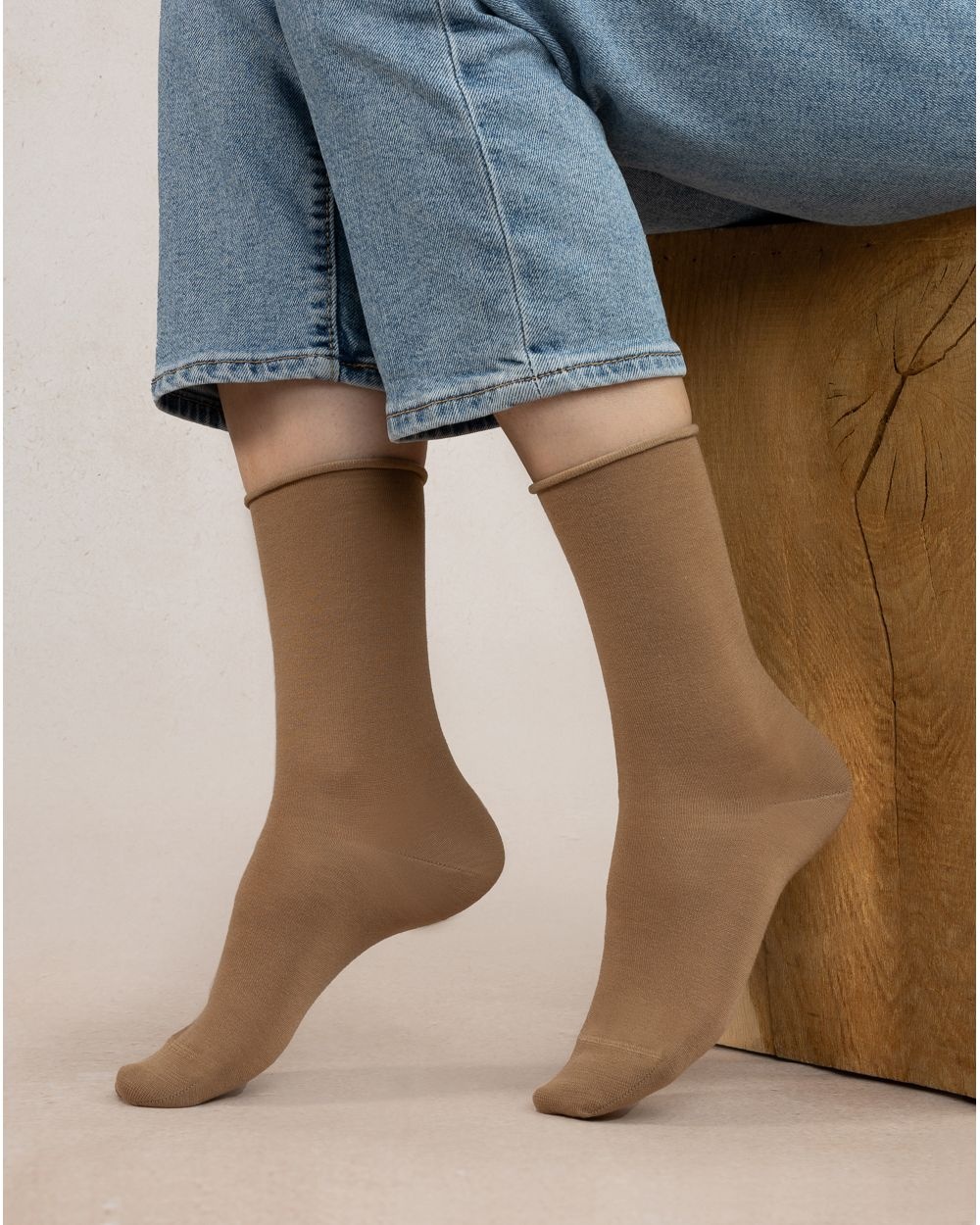BLEU FORET CHAUSSETTE VELOUTE LAINE 6700 CARAMEL