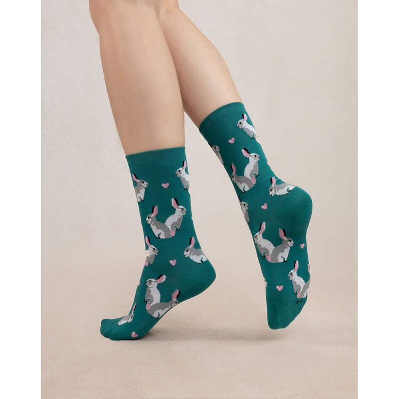 BLEU FORÊT BLEU FORET CHAUSSETTE LAPIN MALACHITE