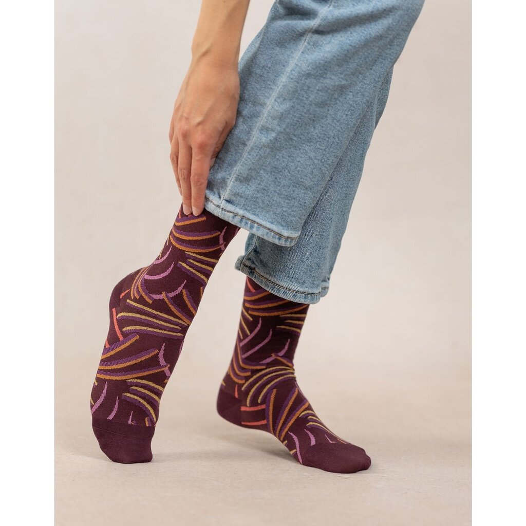 BLEU FORÊT BLEU FORET CHAUSSETTE GRIFFES PRUNE