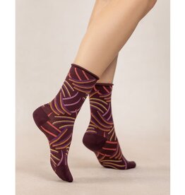 BLEU FORÊT BLEU FORET CHAUSSETTE GRIFFES PRUNE