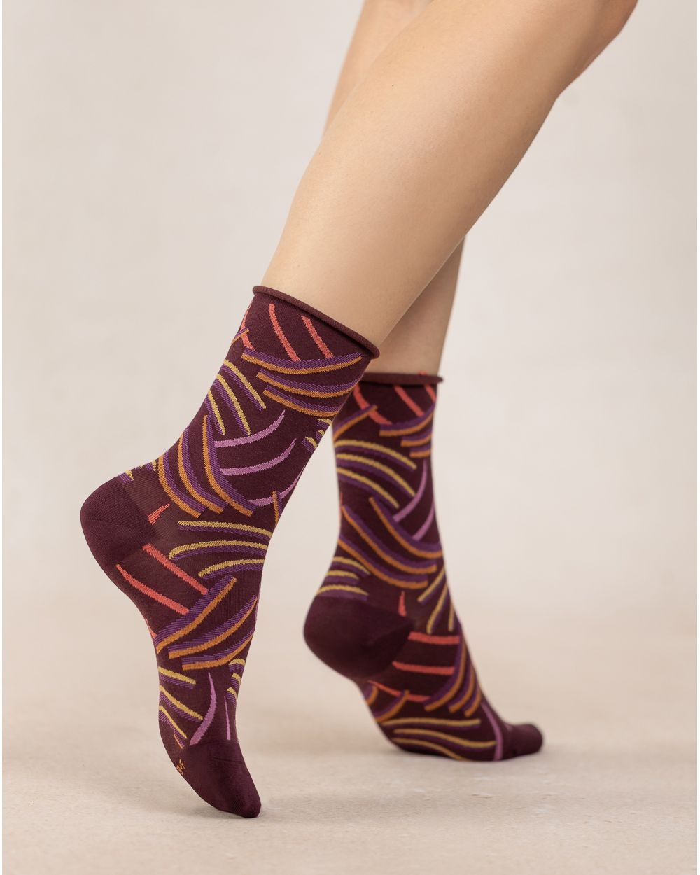 BLEU FORET CHAUSSETTE GRIFFES PRUNE