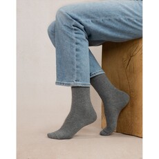 BLEU FORÊT BLEU FORET CHAUSSETTES CACHEMIRE UNIES 6095 GRIS FLANELLE