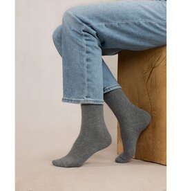 BLEU FORÊT BLEU FORET CHAUSSETTES CACHEMIRE UNIES GRIS FLANELLE