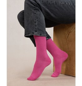 BLEU FORÊT BLEU FORET CHAUSSETTES CACHEMIRE UNIES ROSA