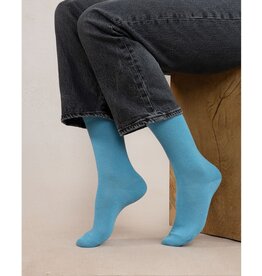 BLEU FORÊT BLEU FORET CHAUSSETTES CACHEMIRE UNIES BLEU GLACE