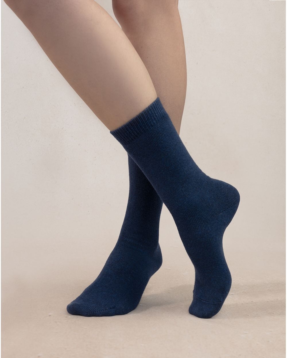 BLEU FORET CHAUSSETTES CACHEMIRE UNIES MIRAL
