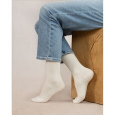 BLEU FORÊT BLEU FORET CHAUSSETTES CACHEMIRE UNIES ECRU
