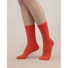 BLEU FORÊT BLEU FORET CHAUSSETTES CACHEMIRE UNIES ROUGE