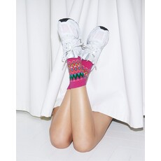 BLEU FORÊT BLEU FORET CHAUSSETTE CACHEMIRE JACQUARD ROSA