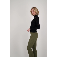 GABBY ISABELLA GABBY ISABELLA 524518 MOCK NECT POINTELLE KNIT SWEATER NOIR