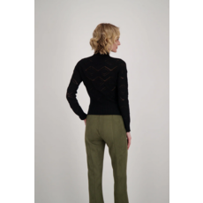 GABBY ISABELLA GABBY ISABELLA 524518 MOCK NECT POINTELLE KNIT SWEATER NOIR