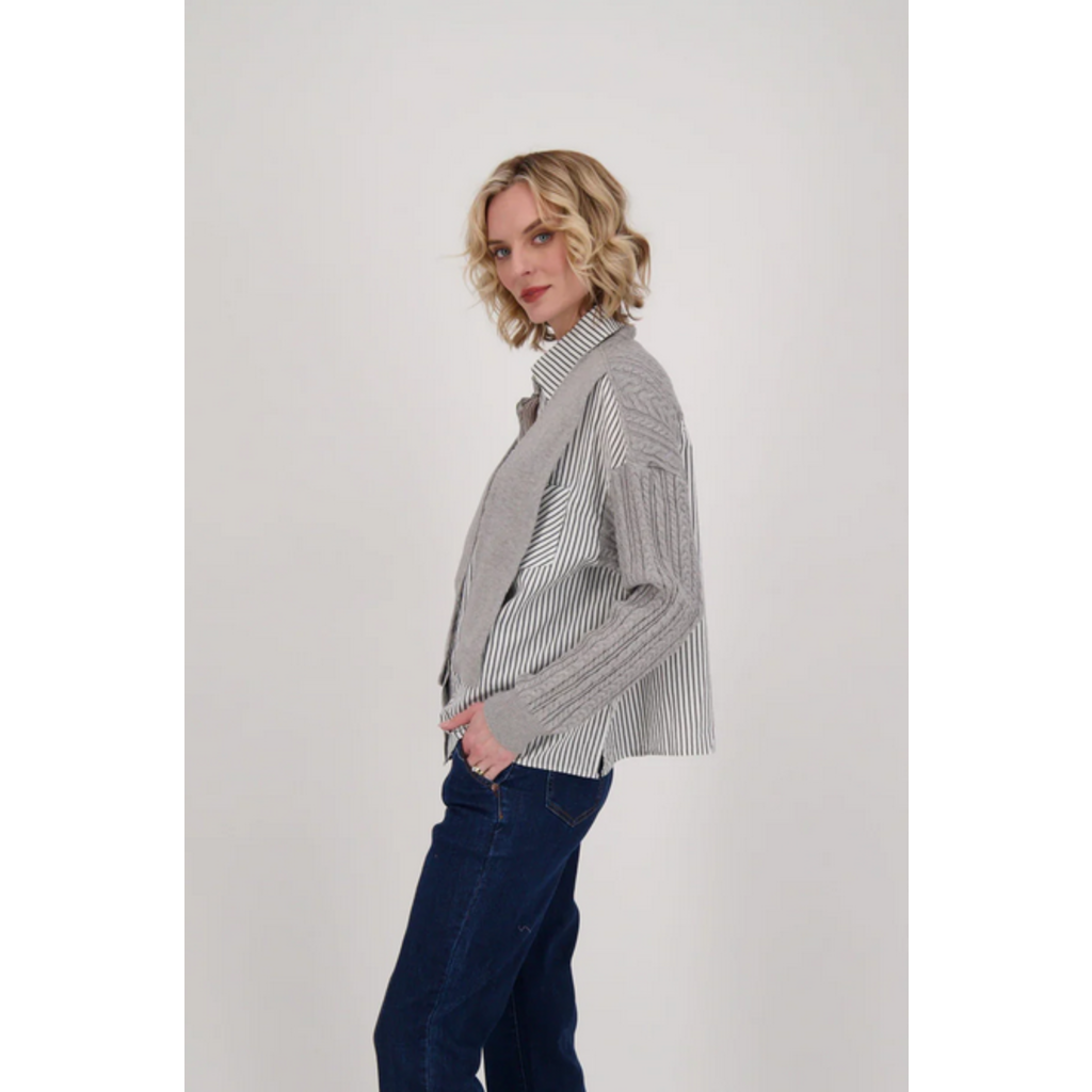 GABBY ISABELLA GABBY ISABELLA 524640 SHIRT TIE UP SWEATER GREY