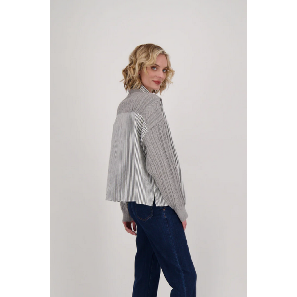 GABBY ISABELLA GABBY ISABELLA 524640 SHIRT TIE UP SWEATER GREY