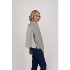 GABBY ISABELLA GABBY ISABELLA 524640 SHIRT TIE UP SWEATER GREY