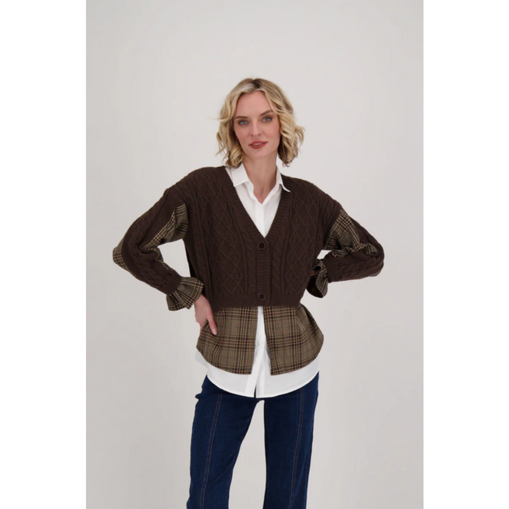 GABBY ISABELLA GABBY ISABELLA 524718 SHIRT AND KNIT CARDIGAN TOPPER