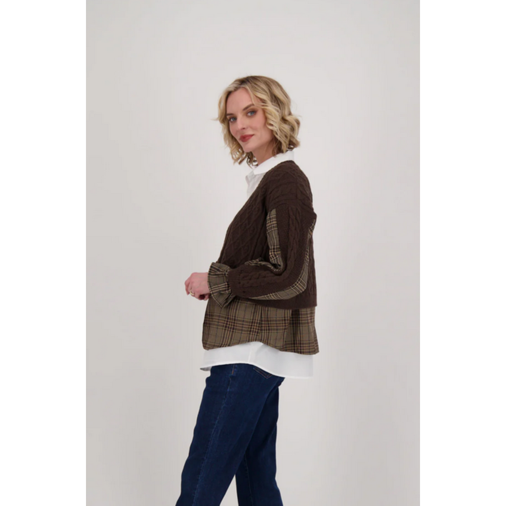 GABBY ISABELLA GABBY ISABELLA 524718 SHIRT AND KNIT CARDIGAN TOPPER