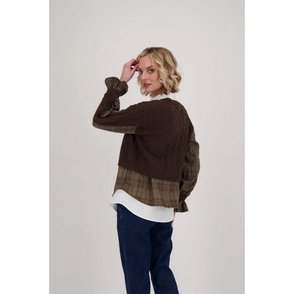 GABBY ISABELLA GABBY ISABELLA 524718 SHIRT AND KNIT CARDIGAN TOPPER