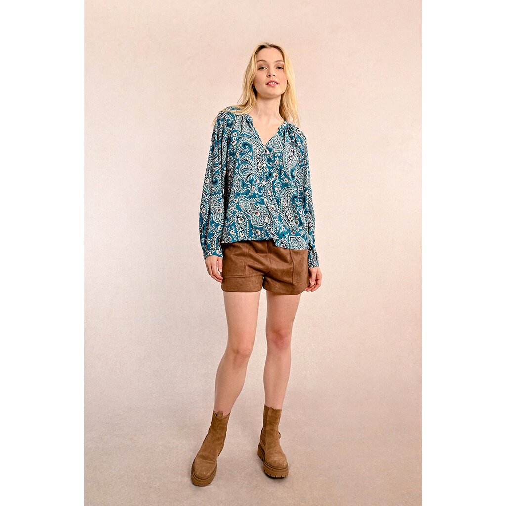 MOLLY BRACKEN MOLLY BRACKEN BLOUSE PAISLEY TEAL