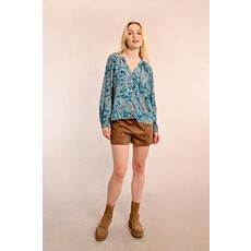 MOLLY BRACKEN MOLLY BRACKEN BLOUSE PAISLEY TEAL