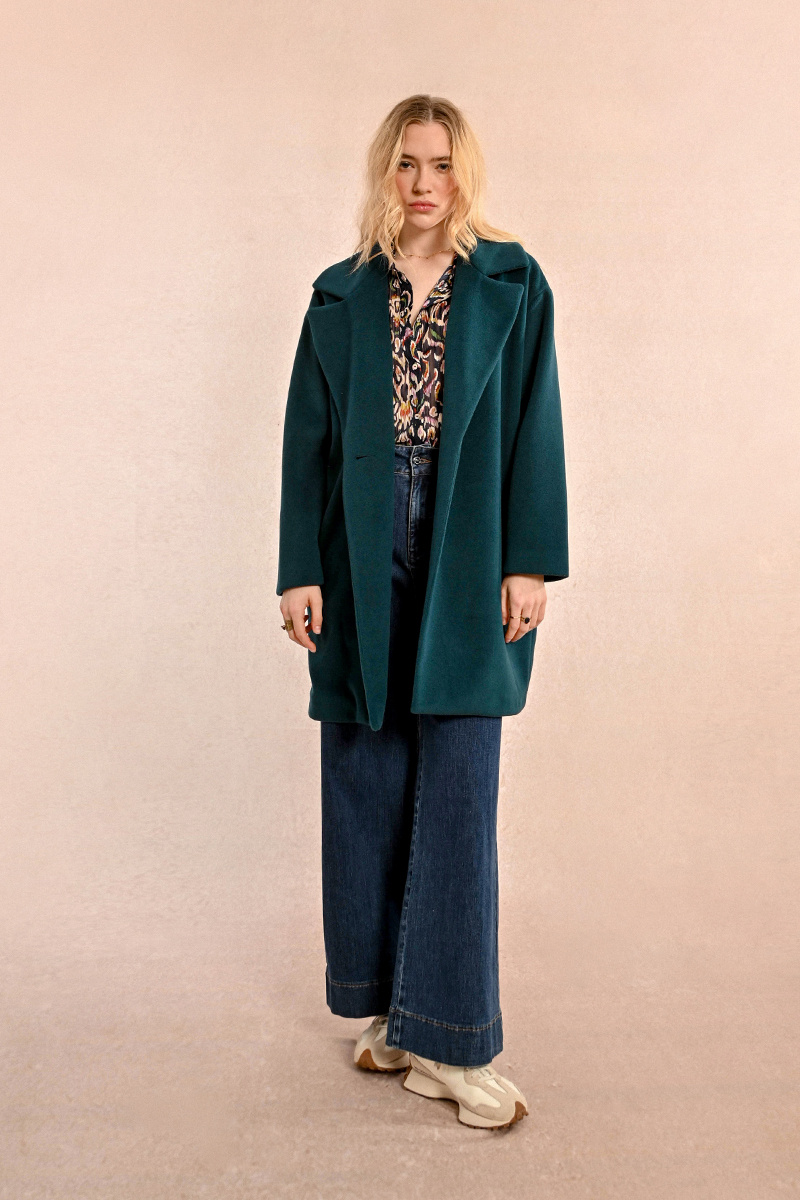 MOLLY BRACKEN MANTEAU BLEU CANARD