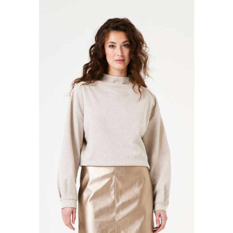 GARCIA GARCIA HAUT ZIP WHITECAP/BEIGE