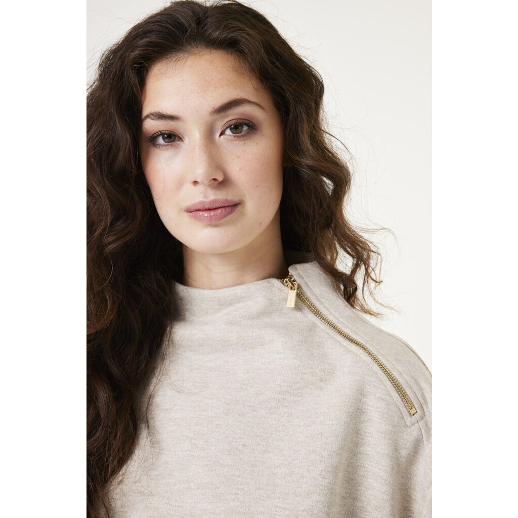 GARCIA GARCIA HAUT ZIP WHITECAP/BEIGE