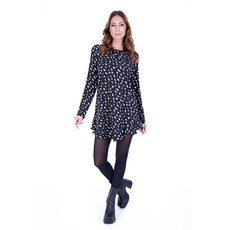 LYLU ROBE MARCEL TACHETEE NOIR/BEIGE