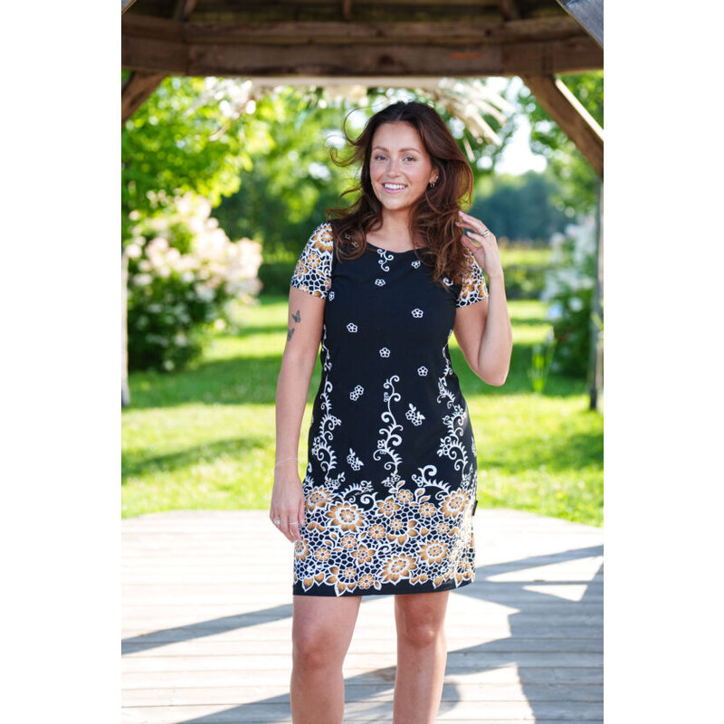 RIEN NE SE PERD TOUT SE CREE RIEN NE SE PERD ROBE CLASSIQUE NOIR ET OR