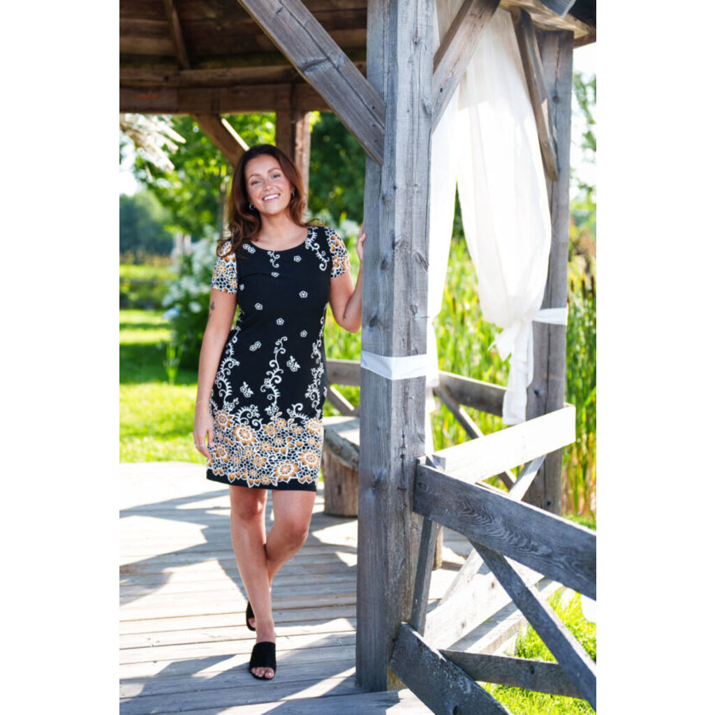 RIEN NE SE PERD TOUT SE CREE RIEN NE SE PERD ROBE CLASSIQUE NOIR ET OR