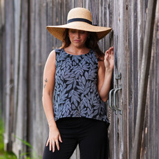 RIEN NE SE PERD TOUT SE CREE RIEN NE SE PERD CAMISOLE SWING FEUILLAGE NOIR/BLANC