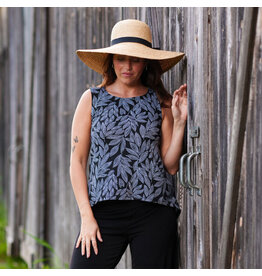 RIEN NE SE PERD TOUT SE CREE RIEN NE SE PERD CAMISOLE SWING FEUILLAGE NOIR/BLANC