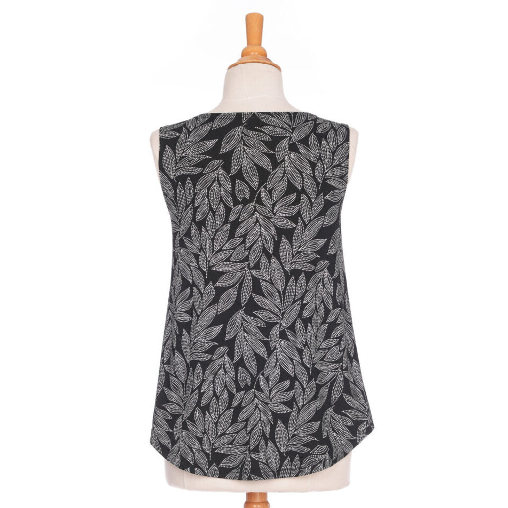 RIEN NE SE PERD TOUT SE CREE RIEN NE SE PERD CAMISOLE SWING FEUILLAGE NOIR/BLANC