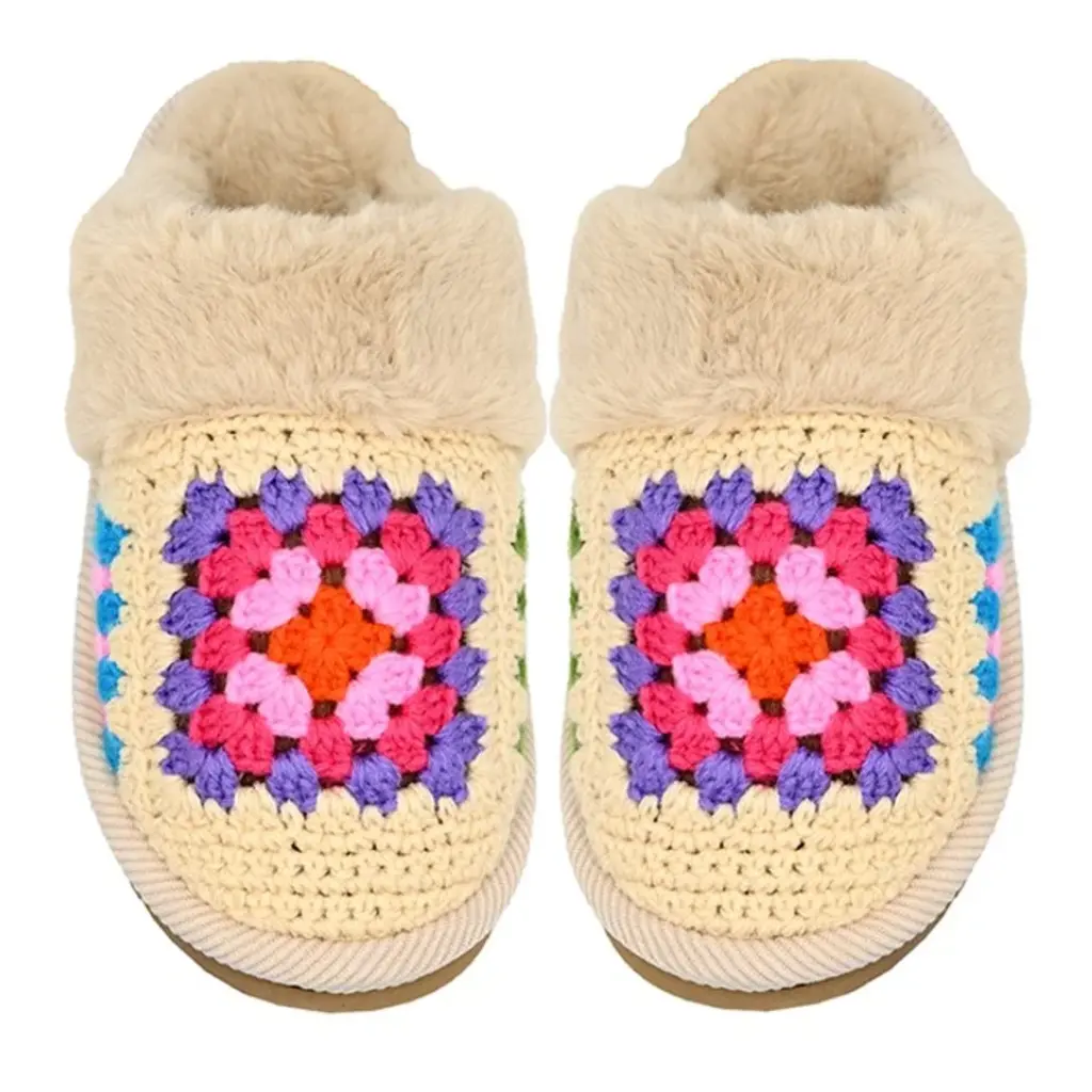 CC C.C CROCHET SLIPPER BEIGE M/L