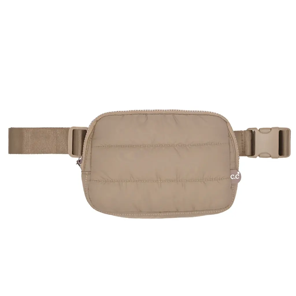 CC C.C SAC PUFFER PADDING FANNY PACK TAUPE