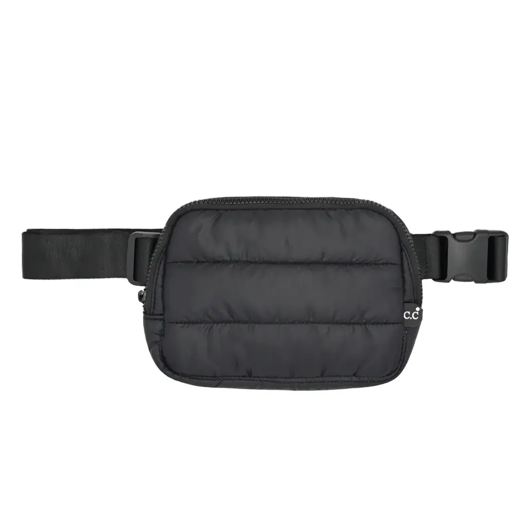 CC C.C SAC PUFFER PADDING FANNY PACK BLACK