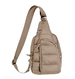 CC C.C SAC PUFFER PADDING SLING BAG TAUPE