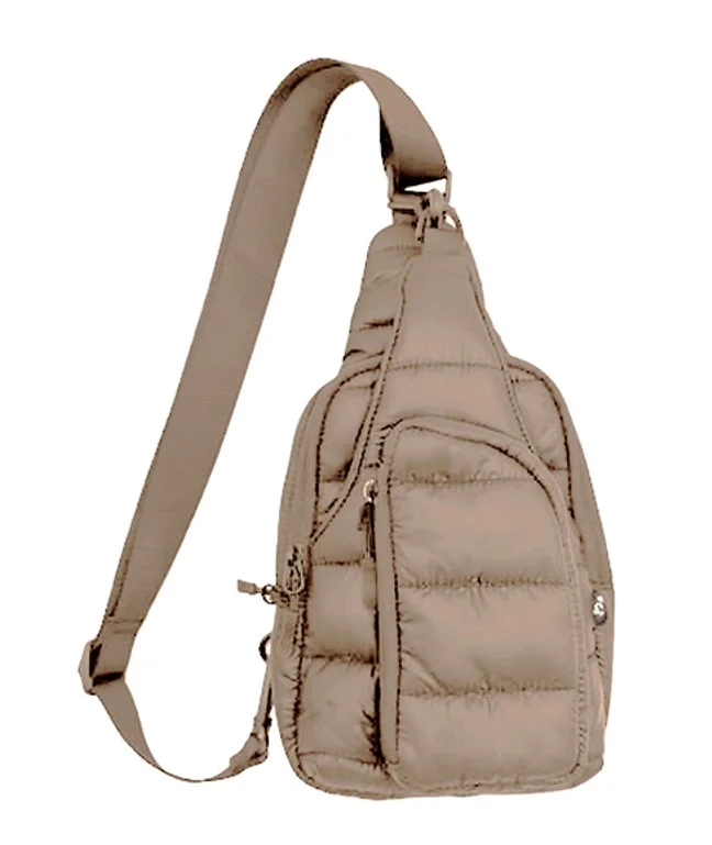 C.C SAC PUFFER PADDING SLING BAG TAUPE